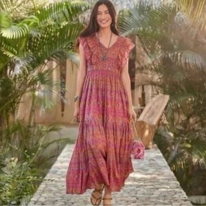 Sundance Bohemian Pink Maxi Dress